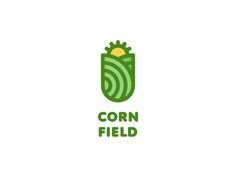 Corn Field Logo - Day 34 logos logo last spark clean outline line green sun farmer farm field corn Corn Logos, Farmer Logo, Field Corn, Vegetables Photography, Logo Branding Design, Corn Field, Logo Desing, Farm Field, Vegetable Garden Design