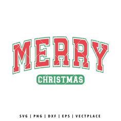 merry christmas with green and red lettering on a white background, surrounded by smaller letters