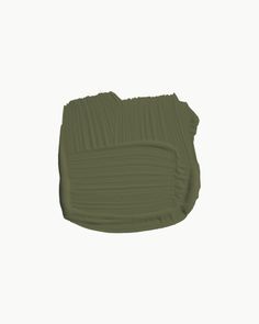 an olive green paint swatch on a white background, with the top half painted off