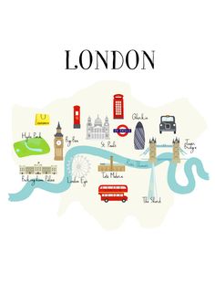 the london illustrated map with all its major attractions