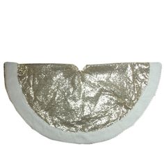 a white and gold sequined collar on a white background with silver foiling