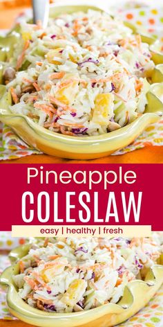 this pineapple coleslaw salad is loaded with shredded carrots, celery, and mayonnaise