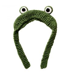 Material: Acrylic Frog Crochet Hat, Frog Accessories, Crochet Frog Hat, Grunge Crochet, Y2k Fashion Outfits, Y2k Fashion Outfit, E Girl Clothes, Frog Crochet, Frog Hat