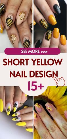 Show off your love for bright beauty with charming short yellow nail designs! These chic nails bring a touch of sunshine to your look, perfect for those who prefer a subtle yet vibrant style. Choose a soft pastel yellow base and add an elegant floral or minimalist geometric accent nail. These designs are stylish and fresh, perfect for any occasion from casual outings to special events. Elevate your ensemble with a pop of color and showcase your sunny chic nail art effortlessly! Neon Coral Nails, Yellow Nail Designs, Lemon Nails, Daisy Nail Art, Creative Nail Art, Modern Nail Art, Yellow Nail Art, Yellow Nails Design, Chic Nail Art