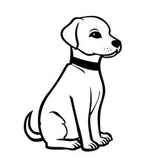 Dog sitting and looking attentive (free printable PDF black-and-white line drawing idea suitable for all, from beginners to advanced learners, including children, teens, adults, and seniors) Dog Drawings Easy, Dreams Drawing Ideas, Easy Dog Drawing, Dog Drawing Ideas, Spiritual Drawings, Earth Day Drawing, Dog Drawing Simple, Native American Drawing, Simple Cat Drawing