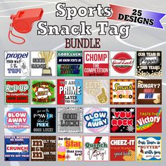 What's Included? 25 pages of TWELVE 2.5"x2.5" Sports Treat Tags for your game day snacks What's the Process? Purchase the listing, download it, print it at home or professionally, and then cut out each tag. (Can be printed on US Letter 8.5inx11in) Elevate your game day experience with our instant download sports tags! Score big with these printables that add a winning touch to your snacks.  Download now for a quick and easy way to make your snacks the MVP of the game. PLEASE NOTE: No physical pr Sports Swag Bag Ideas, Team Treat Ideas, Sports Treats Ideas, Football Treats For Players High Schools, Homecoming Snack Ideas, Game Day Treats For Players, Football Team Snacks Ideas, Football Team Snacks, Teammate Gifts