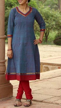 Mangalagiri Cotton Dress Designs Patterns, Mangalagiri Cotton Dress Designs, Simple Saree Blouse Designs, Chudidhar Designs, Dress Designs For Stitching, Kurtis Designs, Neck Patterns, Churidar Neck Designs