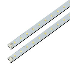 two white led strip lights on a white background