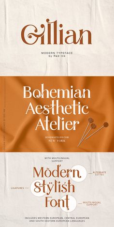 an advertisement for the modern stylish font and typogramm package design