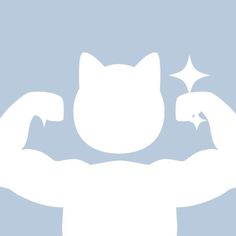 an image of a cat flexing his muscles with stars in the back and chest