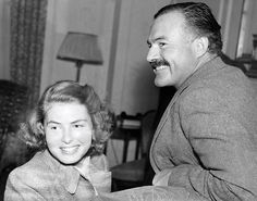 Ernest Hemingway & Ingrid Bergman Matching Names, Ernst Hemingway, Earnest Hemingway, Vintage Stars, Story Teller, Ingrid Bergman, F Scott Fitzgerald, Historical People, Story Writer