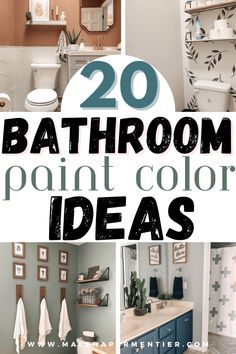 bathroom paint color ideas with text overlay