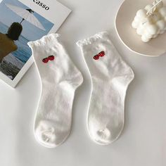 🍓🧦 Strawberry Print Cotton Socks: Sweet and Playful 🧦🍓 Elevate your sock game with our Strawberry Print Cotton Socks. These socks add a touch of sweetness and whimsy to your style. 🍓 Delightful Strawberries: These cotton socks feature adorable strawberry prints that bring a touch of fruity charm to your outfit. Perfect for those who love all things sweet and playful. (´∩｡• ᵕ •｡∩`) 🦋 Comfortable and Stylish: Not only are these socks visually delightful, but they are also comfortable to wear Casual Socks For Gift, Casual Summer Socks As Gift, Casual Summer Socks For Gift, Casual Summer Socks For Gifts, Playful Soft White Socks, Soft Casual Socks For Gift, Playful Summer Socks As A Gift, Playful Summer Socks For Gifts, Playful Summer Gift Socks