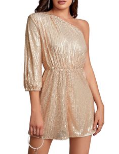 This unique One Shoulder Sequin Shorts Romper has a figure-flattering fit with a bold allover sequin design. Perfect for any special occasion, it offers an eye-catching and memorable look. Crafted from comfortable materials, this romper ensures you look and feel great. Sequins Imported Pull On closure Machine Wash Sequin Fabric For Cocktail Party Season, Glamorous Sequined Bottoms For Cocktail Occasions, Glamorous Sequined Bottoms For Cocktail, Glamorous Stretch Sequin Fabric For Summer, Glamorous Bottoms For Holiday Party And Spring, Glamorous Bottoms For Spring Holiday Party, Sequined Bottoms For Cocktail Holiday, Holiday Cocktail Sequined Bottoms, Holiday Cocktail Bottoms With Sequins