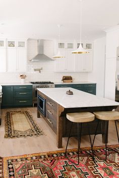 the kitchen is clean and ready to be used as a dining room or family room