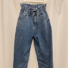 Never Worn "Paper Bag" Denim Jeans Jeans Color, Colored Jeans, Pant Jumpsuit, Denim Jeans, Paper Bag, Color Blue, Pants For Women, Pants, Women Shopping