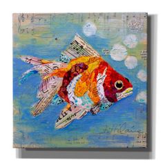 a painting of a fish with music notes on it