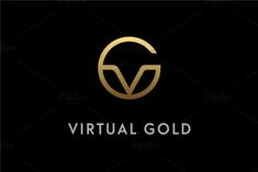 the logo for virtual gold is shown on a black background