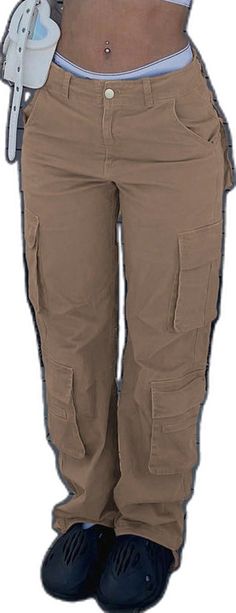 High-waist Brown Parachute Pants With Pockets, High Waist Brown Parachute Pants With Pockets, High Waist Brown Cargo Pants With Side Pockets, Brown Straight Parachute Pants With Pockets, Brown Cargo Pants With Pockets, High Waist Brown Cargo Pants With Multiple Pockets, Casual Brown Pants With Flap Pockets, Brown High Waist Cargo Pants, Workwear Pants