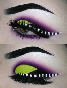 Halloween Eyeshadow, Pelottava Halloween, Costumes Scary, Holloween Makeup, Beetlejuice Halloween, Cute Halloween Makeup, Cool Halloween Makeup, Costumes Couples