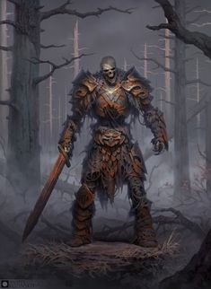 Rusthor, el caballero de la muerte Rusty Armor, Skull Knight, Undead Warrior, Skeleton Warrior, Heroic Fantasy, 다크 판타지, Fantasy Armor