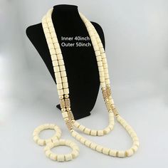 Elevate your Nigerian wedding or party look with this Bead Jewelry. Handcrafted with care, these jewelry pieces add a touch of color and cultural significance to your ensemble, making you stand out with traditional elegance. Traditional Beaded Jewelry For Ceremonies, Elegant Gold Jewelry With Wooden Beads, Wedding Jewelry With 108 Beads, Formal White Jewelry With Large Beads, Elegant Gold Beaded Necklace With Wooden Beads, Elegant Gold Beaded Necklaces With Wooden Beads, Traditional Formal Jewelry With Gold Beads, Traditional Gold Beaded Jewelry For Formal Occasions, Traditional Jewelry With Round Beads For Formal Occasions