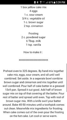 the recipe is displayed on an iphone screen