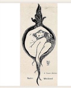 a drawing of a naked woman with long hair