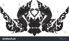 an ornate black and white pattern on a white background stock photo - 539782