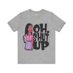 Step back into the world of the iconic 90s animated series Daria with our exclusive Bella+Canvas 3001 T-Shirt featuring Jodie Landon and her memorable quote, "Oh, Shut Up." Perfect for fans of the show, this t-shirt brings a touch of nostalgia and humor to your wardrobe. Made with premium quality materials, this tee ensures maximum comfort and durability, making it a must-have for any Daria enthusiast. Key Features Premium Quality Fabric: Made from 100% Airlume combed and ring-spun cotton for a Pop Culture Graphic Print T-shirt, Pop Culture Relaxed Fit Shirt With Letter Print, Funny Character Print Streetwear T-shirt, Relaxed Fit Pop Culture T-shirt With Text Print, Funny Graphic Print Top For Fans, Pop Culture Fan Merchandise Tops With Text Print, Pop Culture Screen Print Shirt For Fan Conventions, Pop Culture Graphic T-shirt For Fan Conventions, Funny Graphic Print Tops For Fan Merchandise