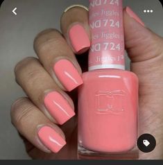 Gel Nails Super Short, Coral Pink Nail Polish, Coral Dnd Gel Polish, Opi Peach Colors, Dnd Pink Gel Polish Colors On Nails, Coral Nails Dnd, Summer Nails Dnd Gel, Bright Gel Nail Colors