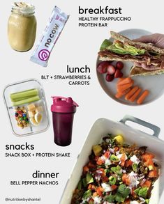 an image of healthy lunches and drinks