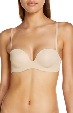 Wear this seamless bra however you want with removable straps and a design that disappears under your clothes. Strapless Removable soft cups 75% polyamide, 25% elastane Hand wash, line dry Imported Chic Bra With Removable Pads And Spaghetti Straps, Elegant Bra With Sweetheart Neckline And Adjustable Straps, Elegant Seamless Bra With Sweetheart Neckline, Elegant Bra With Removable Straps, Elegant Full Coverage Bra With Removable Straps, Elegant Strapless Bra With Padded Cups, Versatile Bra With Removable Pads, Strapless Fitted Bra With Removable Straps, Fitted Strapless Bra With Removable Straps