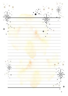 a lined paper with stars on it