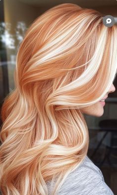 Hair Inspiration Dark, Brunette Fall Hair Color, Orange Copper Hair Color, Apricot Hair Color, Red Hair Blonde Highlights, Copper Blonde Balayage, Fall Hair Inspiration, From Blonde To Brunette, Apricot Hair