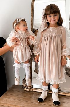 Helena Velour Beige Dress With Organza Sleeves – Petite Maison Kids Elegant Puff Sleeve Organza Dress With Ruffles, Elegant Organza Puff Sleeve Dress With Ruffles, Elegant Puff Sleeve Dress For Dress-up, Elegant Puff Sleeve Dress With Ruffles For Dressing Up, Elegant Puff Sleeve Dress For Dress-up Occasions, Fitted Dress With Smocked Cuffs For Party, Cream Puff Sleeve Dress With Ruffles For Party, Party Dresses With Smocked Bodice And Balloon Sleeves, Organza Puff Sleeves