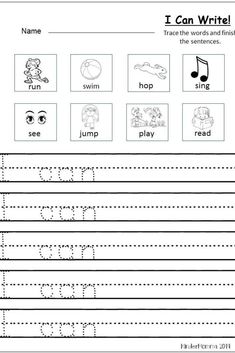 i can write worksheet with pictures and words for kids to practice their handwriting