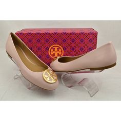 Benton Seas Shell Pink Nappa Leather Gold Tone Reva Logo Ballet Flats By Tory Burch 100% Authentic,Guaranteed! Original Price $275 A Favorite Everyday, Every-Way Shoe -- Ballet Flat -- Is Back And Going Back To Basics Never Felt So Fresh Color: Sea Shell Pink (Print On The Box) Size: Us 10 Nappa Leather Upper Tory Burch Gold Tone Metal "Reva" Adornment At Toe Leather "Tory Burch Reva" Stamped Insole "Tory Burch Reva" Stamped Rubber Leather Sole Rounded Toe Note !! These Shoes Came From A Tb Stor Luxury Pink Leather Flats, Chic Pink Flats For Formal Occasions, Chic Pink Round Toe Flats, Pink Feminine Flats For Formal Occasions, Feminine Pink Flats For Formal Occasions, Feminine Pink Almond Toe Flats, Pink Leather Flats For Spring, Pink Almond Toe Flats For Formal Occasions, Formal Pink Almond Toe Flats