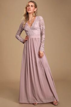 Stylish Purple Cocktail Dresses and Gowns for Less | Find a Trendy Womens Purple Dress to Look Your Royal Best! Long Sleeve Bridesmaid Dresses, Lace Bodice Top, Long Sleeve Lace Maxi Dress, Marriage Blessing, Awaken My Love, Lavender Maxi Dress, Stretch Crochet, Bridesmaid Tulle, Lavender Bridesmaid