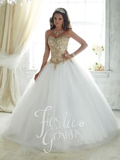 Gold Beaded Strapless Dress by House of Wu Fiesta Gowns Style 56286-Quinceanera Dresses-ABC Fashion Quinceanera Collection, Quinceñera Dresses, Quince Dress, Quince Ideas, Quinceanera Party, Ball Gown Skirt, Sweet 16 Dresses, Sweetheart Dress, Quince Dresses