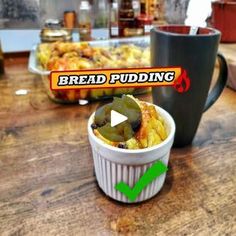 a video demonstrating how to make bread pudding