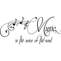 music is the voice of the soul wall decal with musical notes in black and white