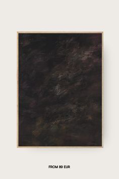 an abstract painting with black and brown colors