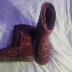 Reposhing This Item I Purchased From @Mom24dad. New And Never Worn... Purple Uggs, Shoes Ugg, Short Boots, Womens Uggs, Winter Rain, Ugg Shoes, Color Purple, Rain Boots, Size 6