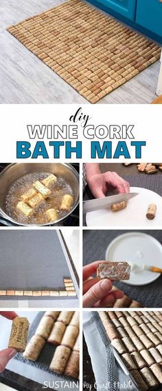 wine cork bath mat is an easy way to keep your bathroom clean