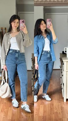 Street Style Wear For Women, Natural Feminine Style, Jeans For Soft Natural, Sambas Jeans Outfit, Samba Inspo Outfit, Samba Casual Outfit, How To Wear Adidas Samba, Jeans And Sambas Outfit, Outfit Ideas With Sambas