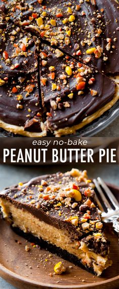 this is an easy no bake peanut butter pie