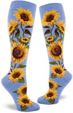 PRICES MAY VARY. Make a beeline for sunflower knee socks and let the light guide you to wherever you find joy. U.S. shoe size: women’s 6–10, men's 4–8 Feels and looks great on calves up to 16 inches in circumference. Soft, stretchy, and long-lasting with reinforced heel and toe Designed at our headquarters in Bellingham, WA and made in Korea Branded logo knit into sole The Socks You've Been Missing!Bask in the glow of the sunflower when you wear these pretty knee-high socks. Birds and insects lo Sunflowers Growing, Fruit Socks, Tall Socks, Light Guide, Over The Calf Socks, Funky Socks, Bellingham Wa, Logo Knit, Rosie The Riveter