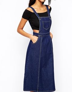 Long Pinafore Dress, Jeans Frock, Office Outfits Women Casual, Denim Pinafore, Prom Dresses Long Lace, Office Outfits Women, Maxi Dress Pattern, Dress Indian Style, Stylish Dress Designs