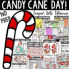 a candy cane day poster with the words candy cane day on it